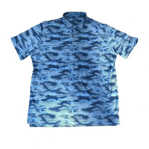 Johnnie - O X WeKopa Golf Club Micro Dot Camo Blue Performance Polo Shirt XL